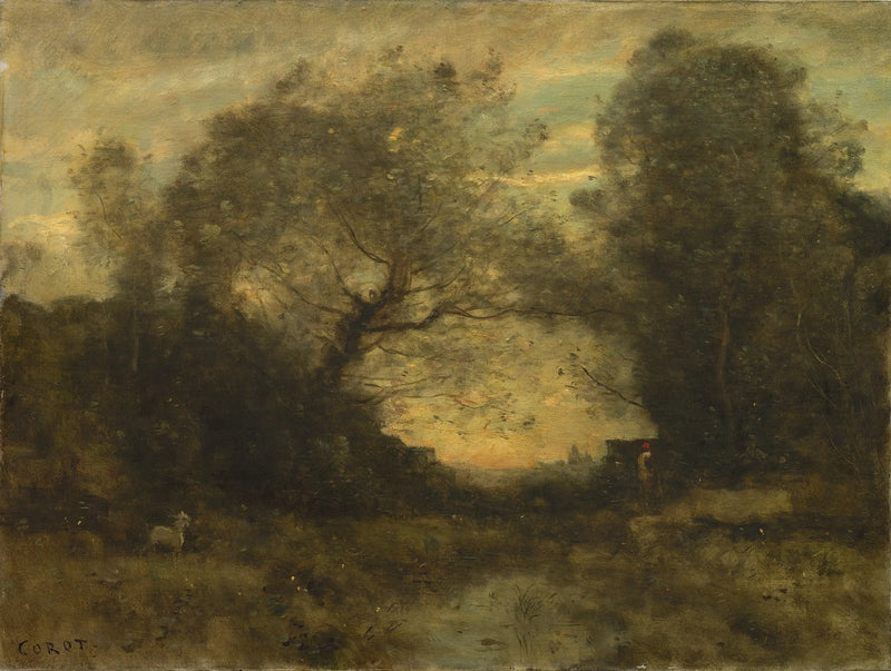 The Pond at the Entrance of the Wood - Jean-Baptiste Camille Corot