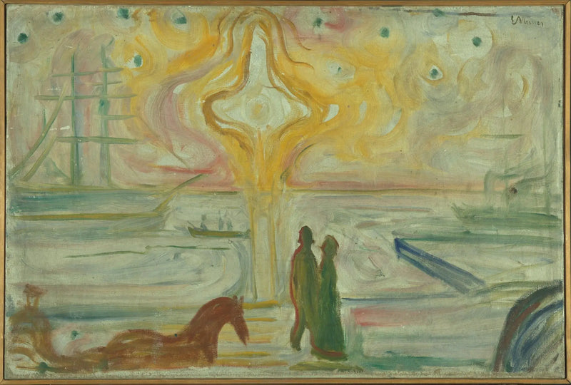 Sunrise over the Harbor - Edvard Munch