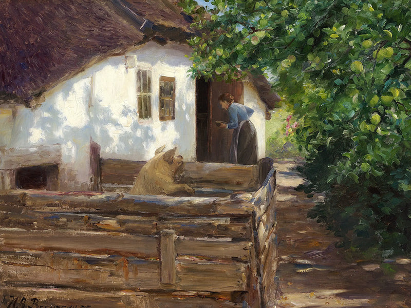 The pig's mealtime. - H. A. Brendekilde