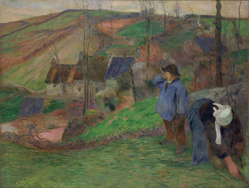 Winter in Pont-Aven, Little Breton and Gatherer - Paul Gauguin