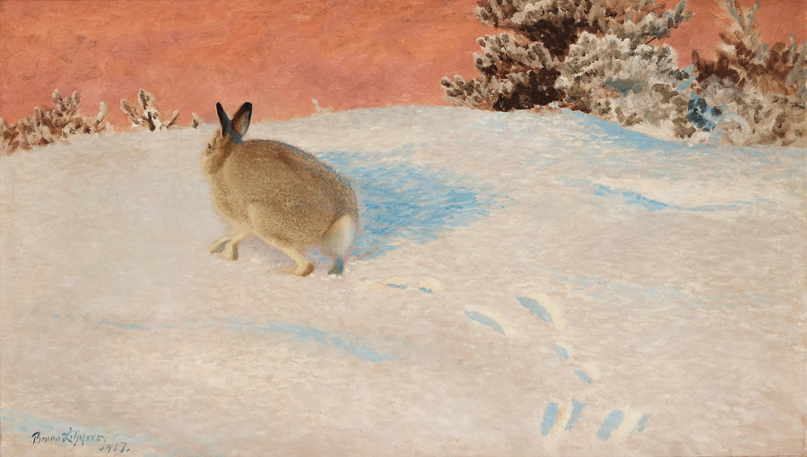 Hare in a Winter Landscape - Bruno Liljefors