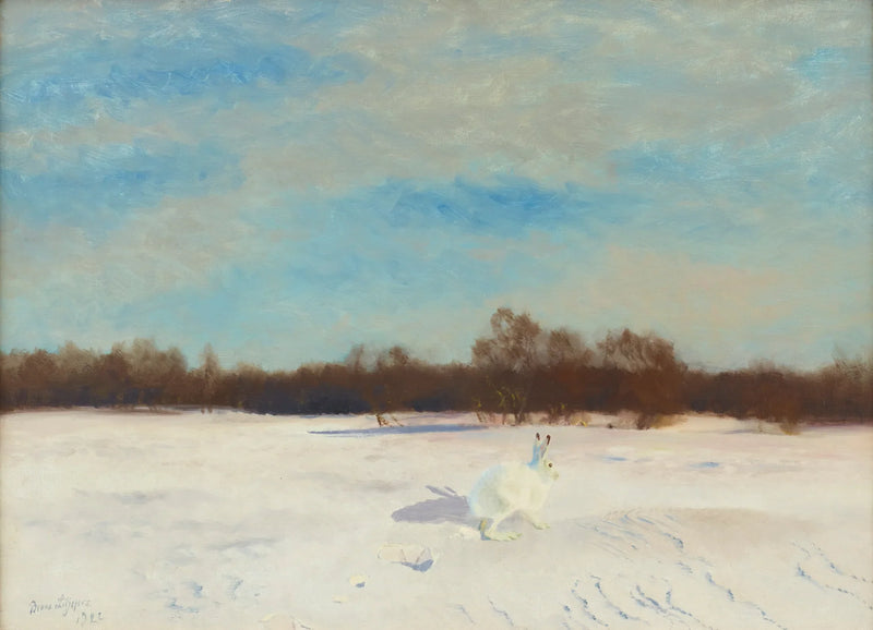 Hare in a winter landscape - Bruno Liljefors