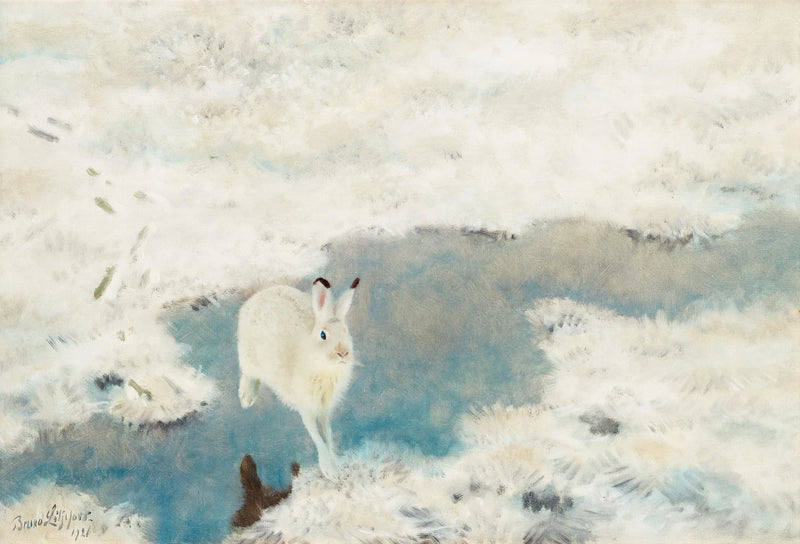 Hare in a winter landscape - Bruno Liljefors