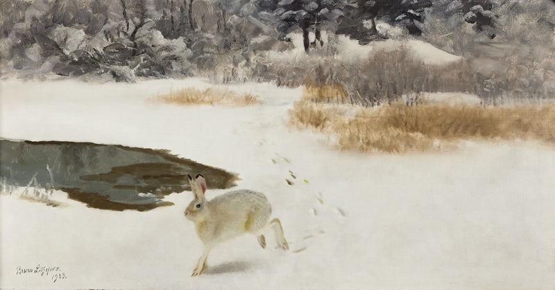 Hare in a winter landscape - Bruno Liljefors