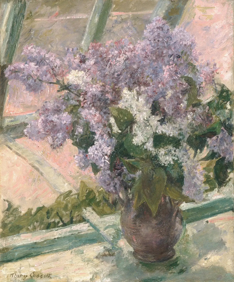 Lilacs in a Window - Mary Cassatt