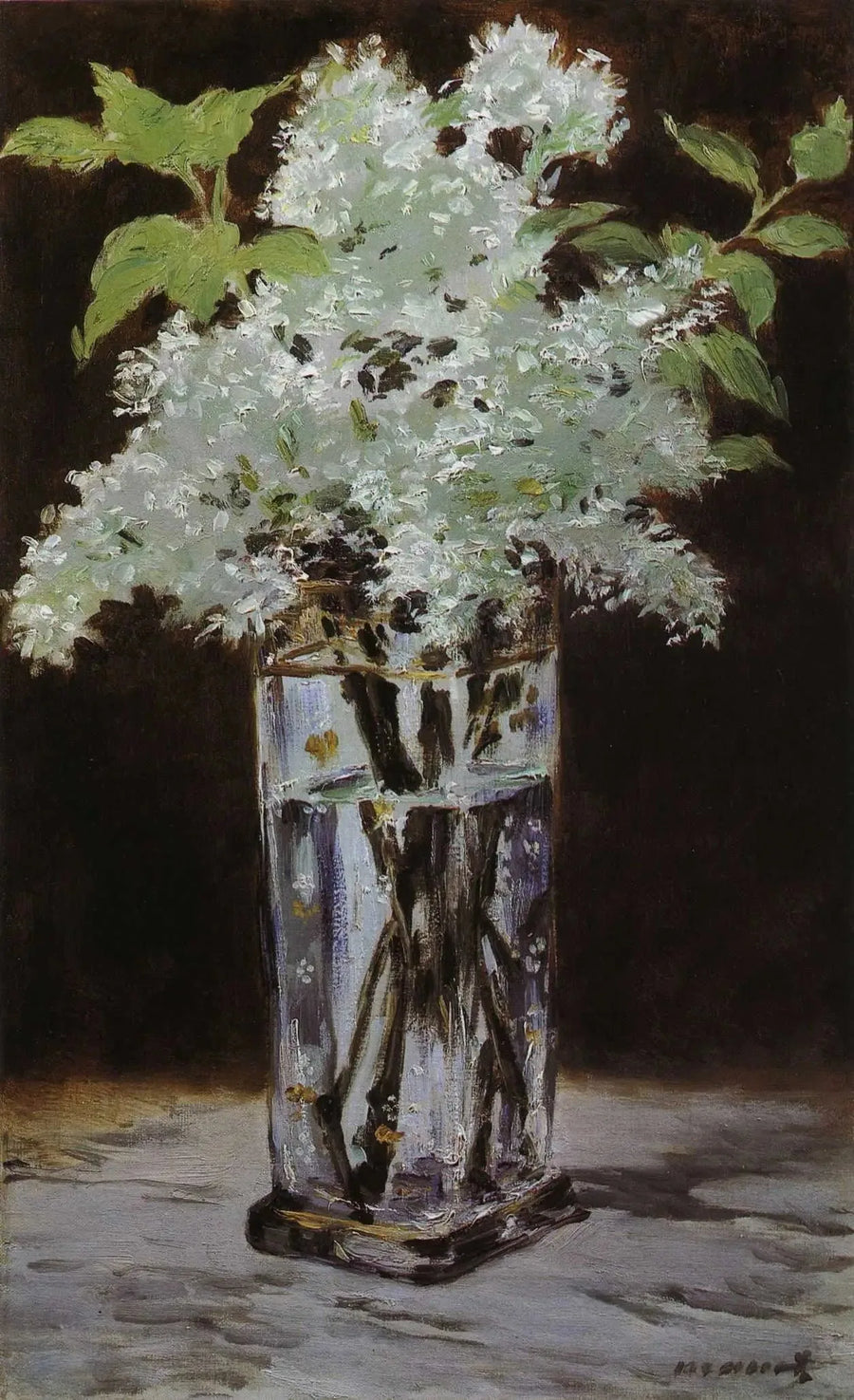White Lilac in a Crystal Vase - Édouard Manet