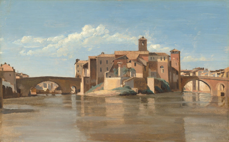 The Island and the San Bartolomeo Bridge, Rome - Jean-Baptiste Camille Corot