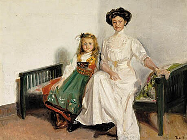 Lillan Zahle and her daughter Wanda Zahle. -Michael Peter Ancher