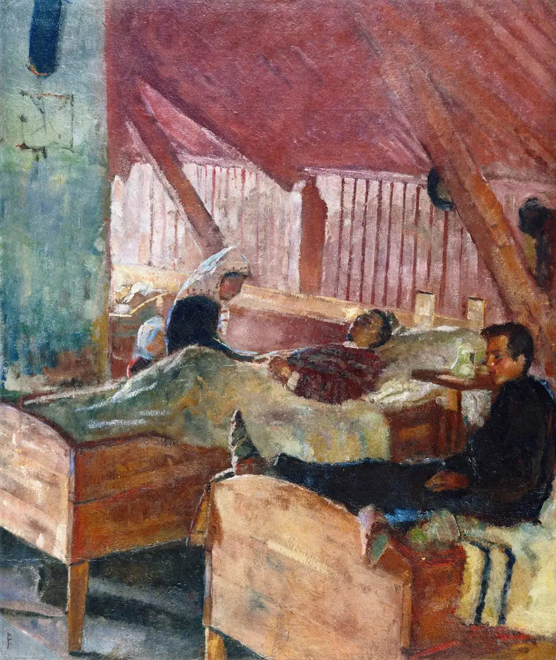 The Infirmary at Helgelandsmoen - Edvard Munch