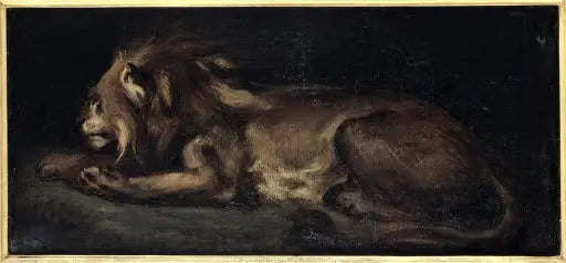 Reclining Lion - Eugène Delacroix