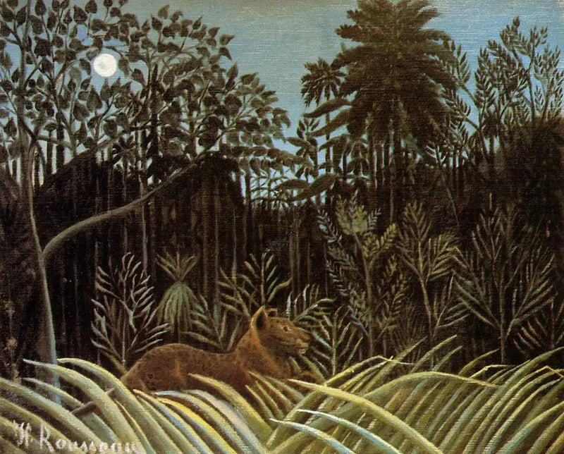 Lion in the Jungle - Henri Rousseau