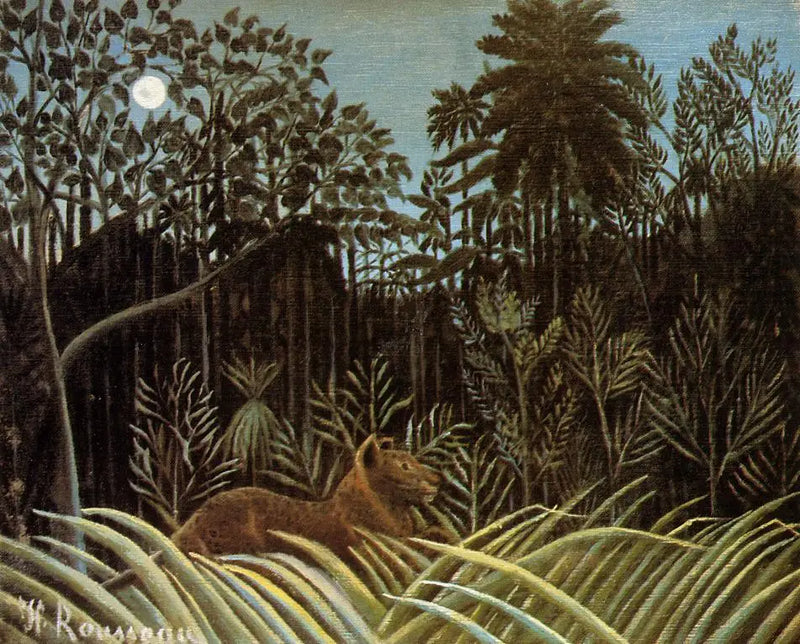 Lion in the Jungle - Henri Rousseau