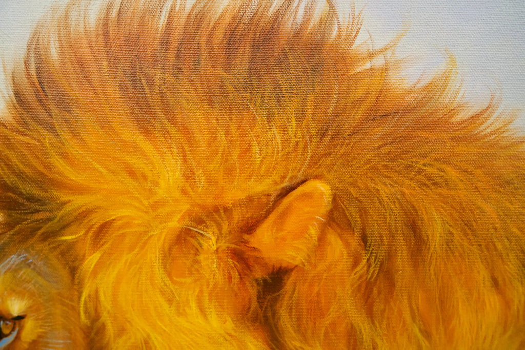 Lion dans la savane | 150 x 100 cm image 7 reproduction d’œuvre d’art à l’huile