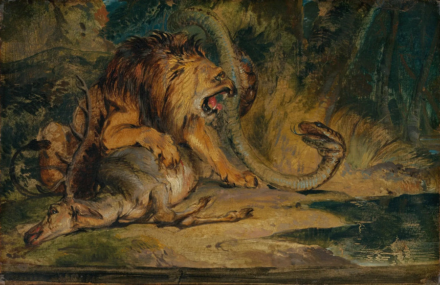 Lion defending its prey - Edwin Henry Landseer