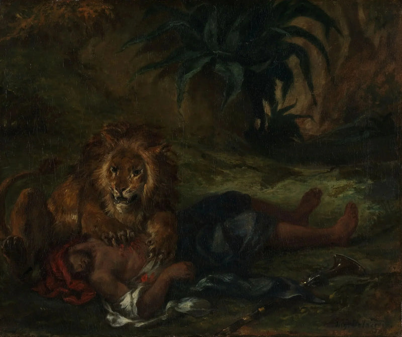 Lion Devouring an Arab - Eugène Delacroix