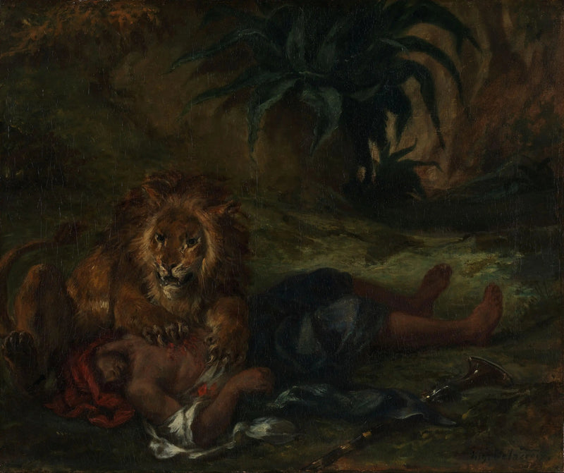 Lion Devouring an Arab - Eugène Delacroix