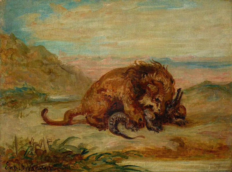 Lion and Crocodile - Eugène Delacroix