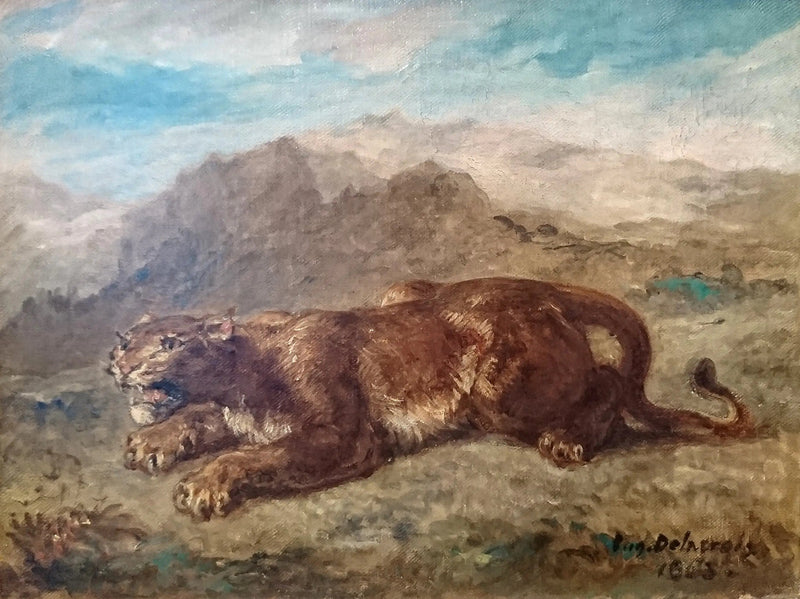 Lioness Ready to Pounce - Eugène Delacroix