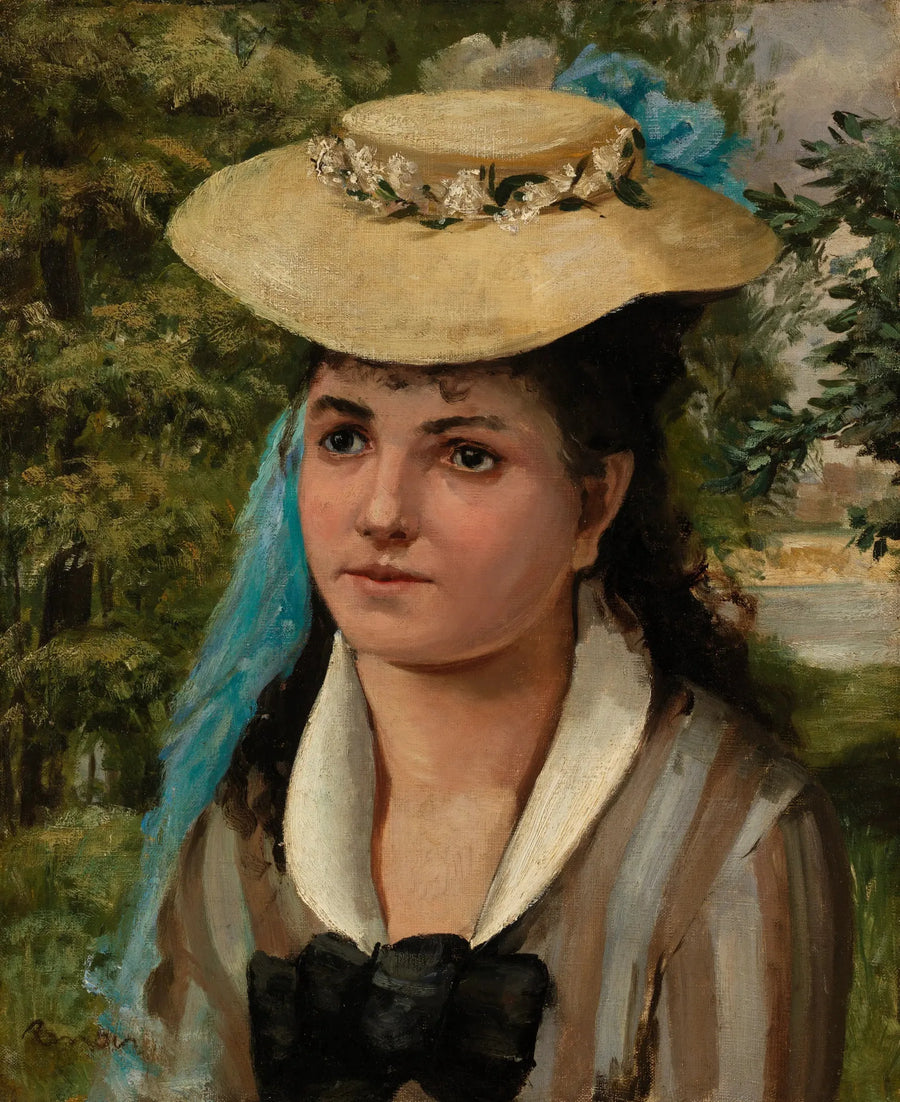 Girl with a Straw Hat - Pierre-Auguste Renoir