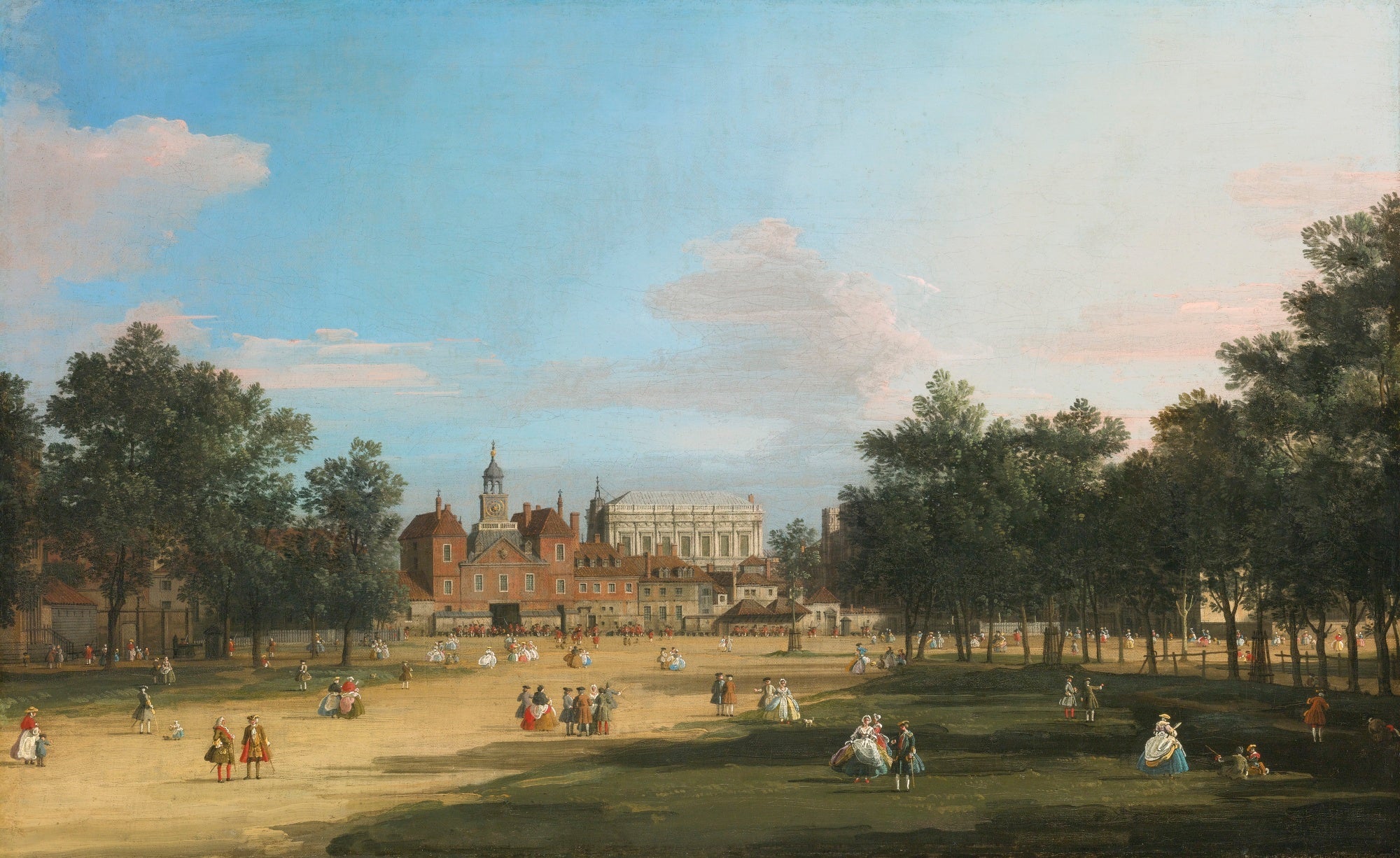 London: the former building of the Horse Guards and Banqueting Hall, from St James's Park - Canaletto