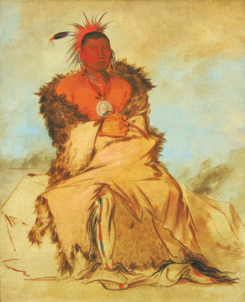 Loo-rá-wée-re-coo, Bird Going to War, a Pawnee Drummer - George Catlin