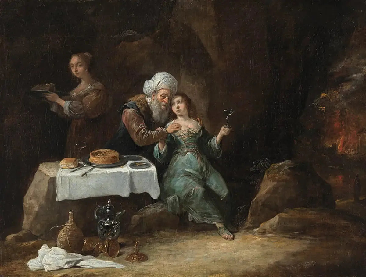 Lot enivré par ses filles (Genèse 19:33) - David Teniers le Jeune image 1 reproduction de peinture à l’huile