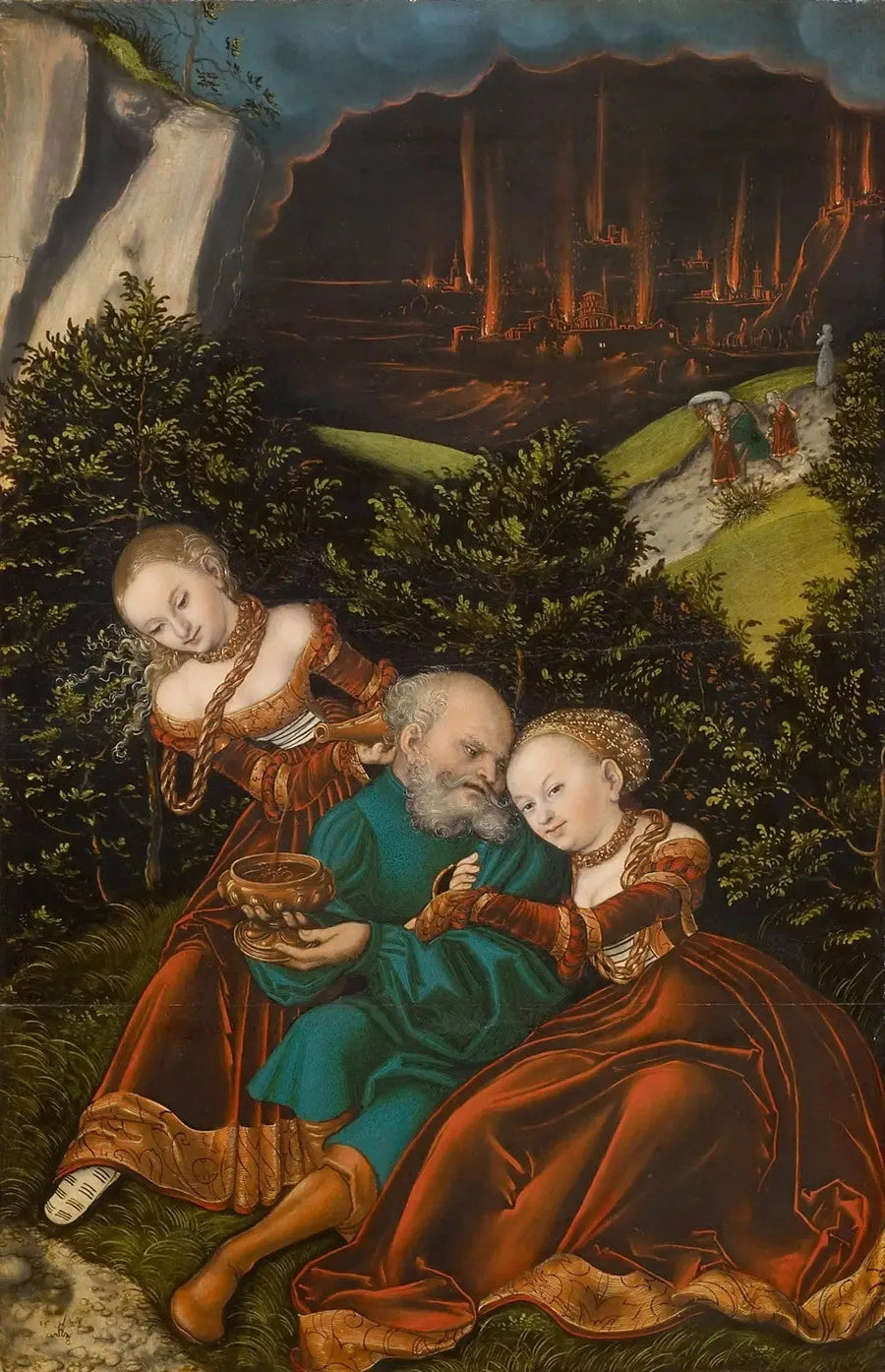 Lot and His Daughters - Lucas Cranach the Elder