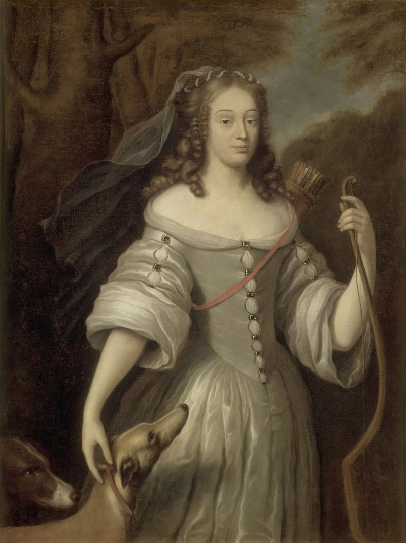 Louise-Françoise de la Baume-Le-Blanc (1644-1710), depicted with Diane - Claude Lefèbvre