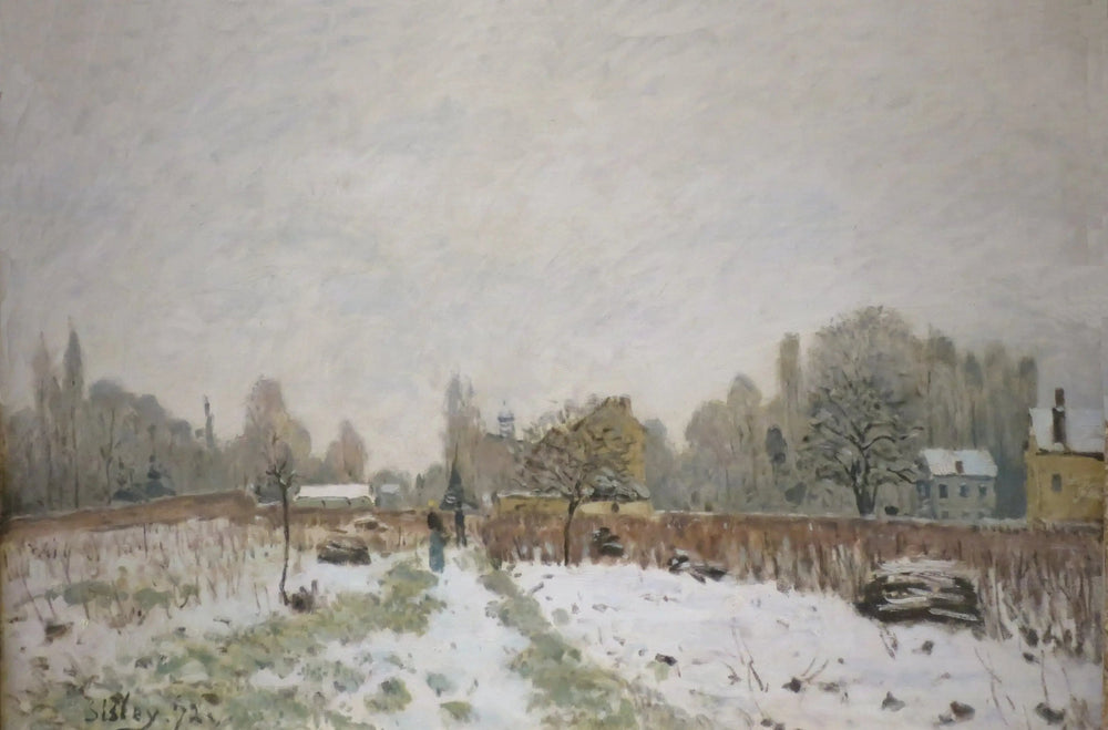 Louveciennes sous la neige - Alfred Sisley image 1 copie peinte à la main à l’huile