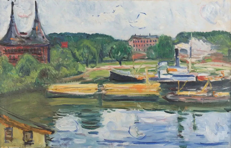 Lübeck with the Holstentor - Edvard Munch