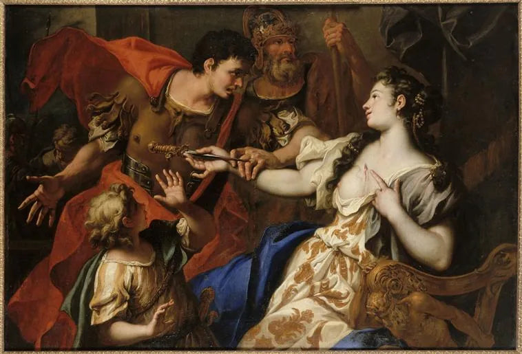 Lucrezia Suiciding in front of her father Lucretius and her husband Tarquinius Collatinus - Sebastiano Ricci