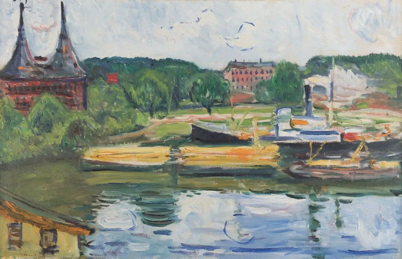 Lübeck with the Holstentor - Edvard Munch