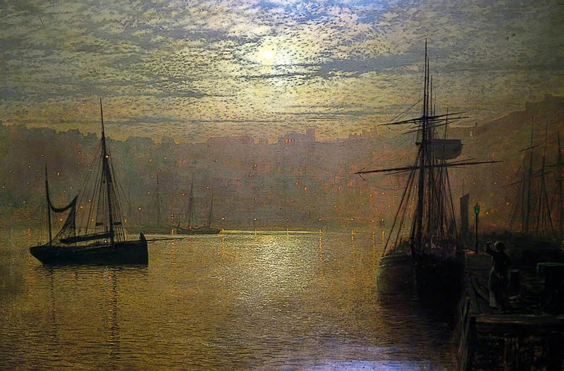 Lights in the Port of Scarborough - John Atkinson Grimshaw