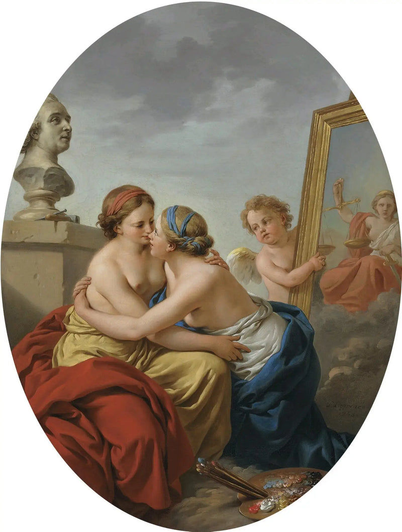 The Union of Sculpture and Painting - Louis Jean François Lagrenée