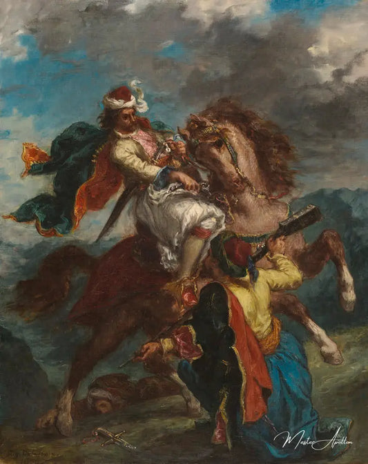 Lutte entre un Turc et un Grec - Eugène Delacroix - Reproductions de tableaux et peintures haut de gamme