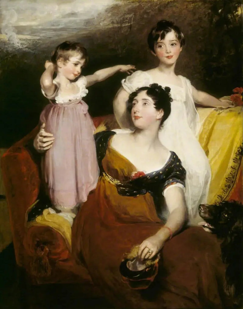 Lydia Elizabeth Hoare, Lady Acland (1786-1856) with her two sons Thomas, later 11th Bt (1809-1898) and Arthur (1811-1857) - Thomas Lawrence