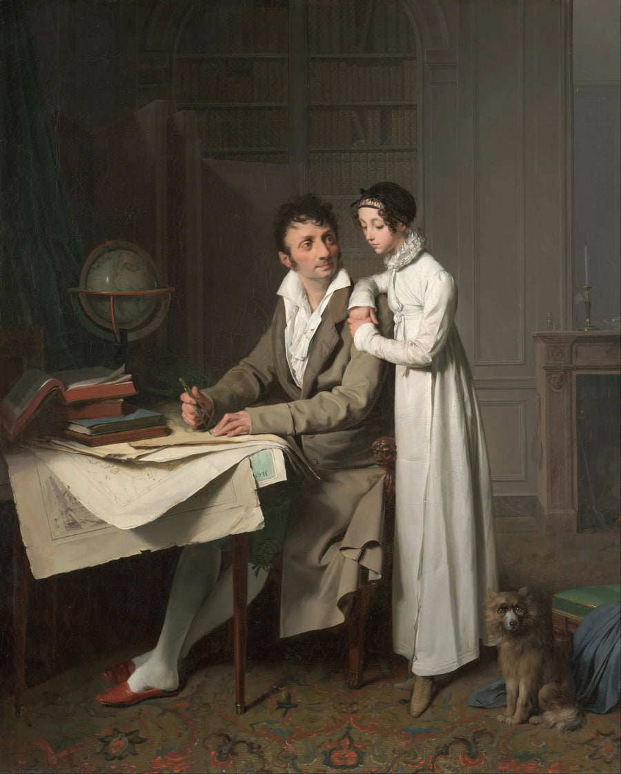 Mr. G*** giving a geography lesson to his daughter - Louis-Léopold Boilly