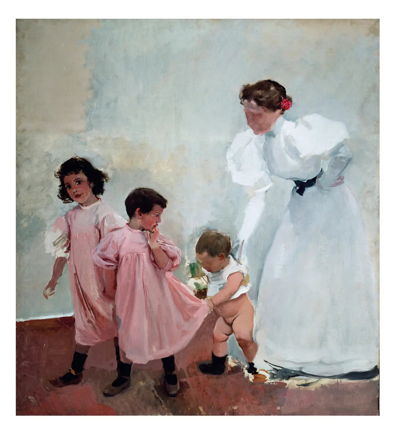 My wife and my children - Joaquín Sorolla