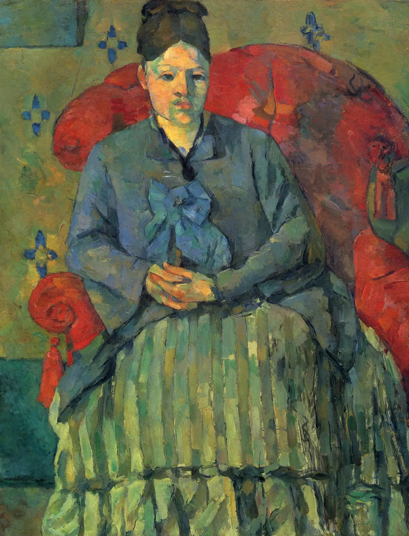 Madame Cézanne in the Striped Skirt - Paul Cézanne