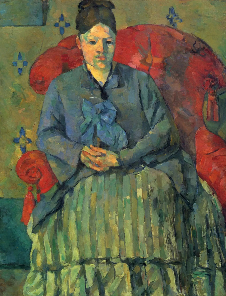 Madame Cézanne in the Striped Skirt - Paul Cézanne