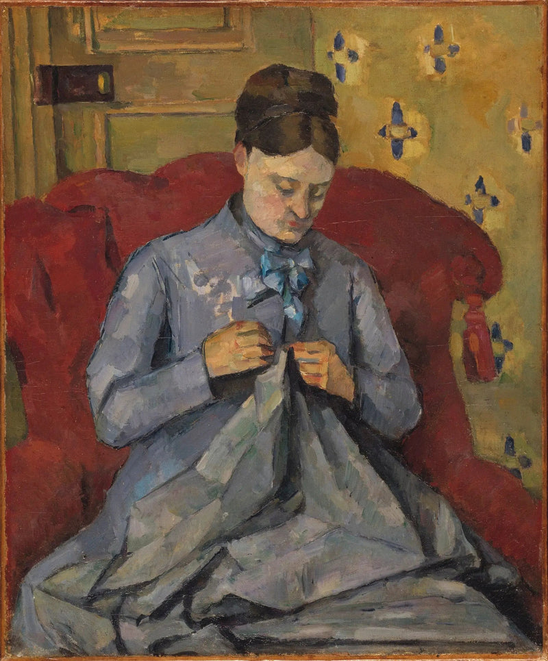Madame Cézanne Sewing - Paul Cézanne