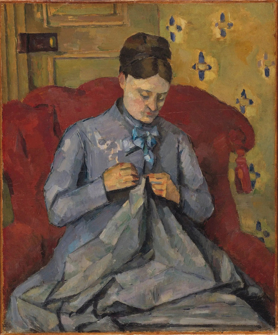Madame Cézanne Sewing - Paul Cézanne