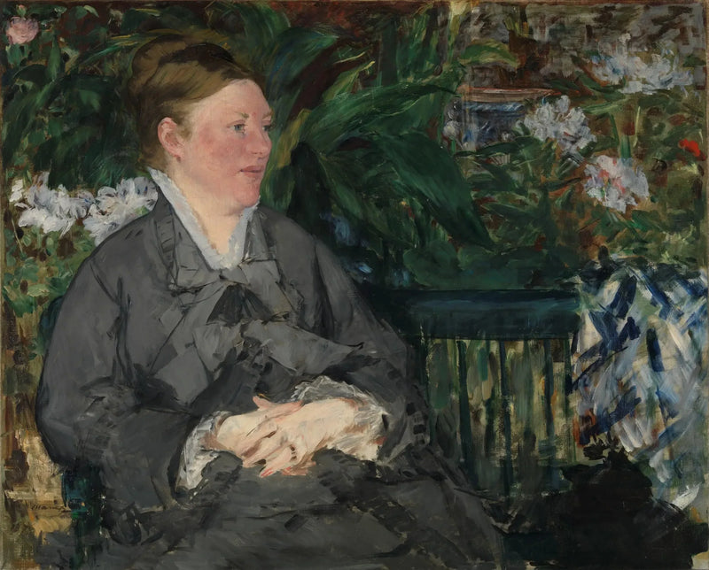 Madame Édouard Manet dans la serre - Édouard Manet