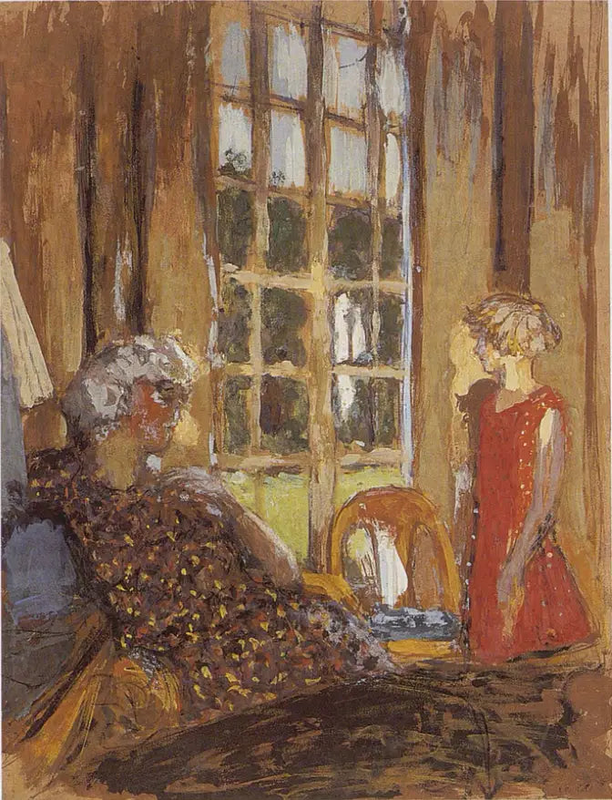 Madame Hessel et Lulu à la porte-fenêtre - Édouard Vuillard - Alpha Reproduction