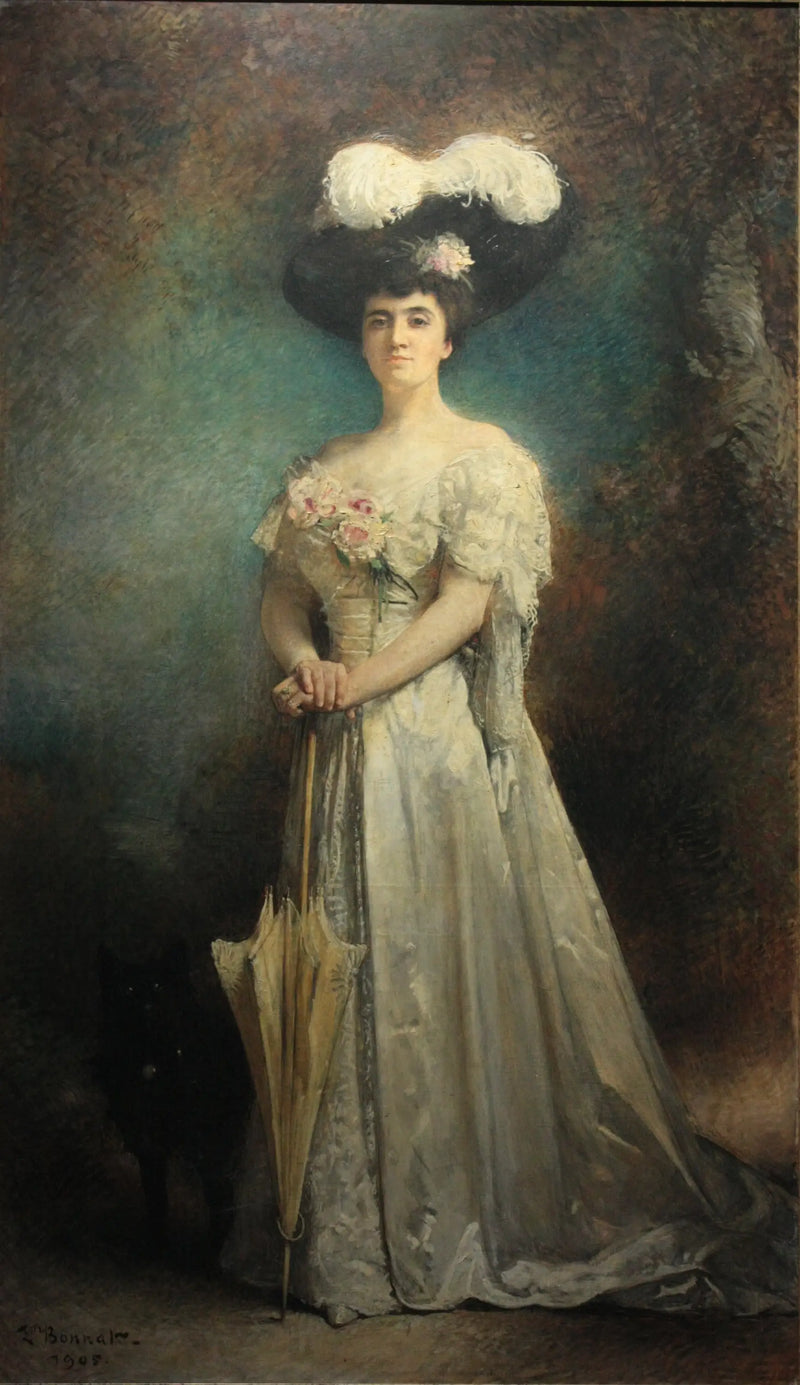Madame Maurice Pascal and her dog Tiny - Léon Bonnat