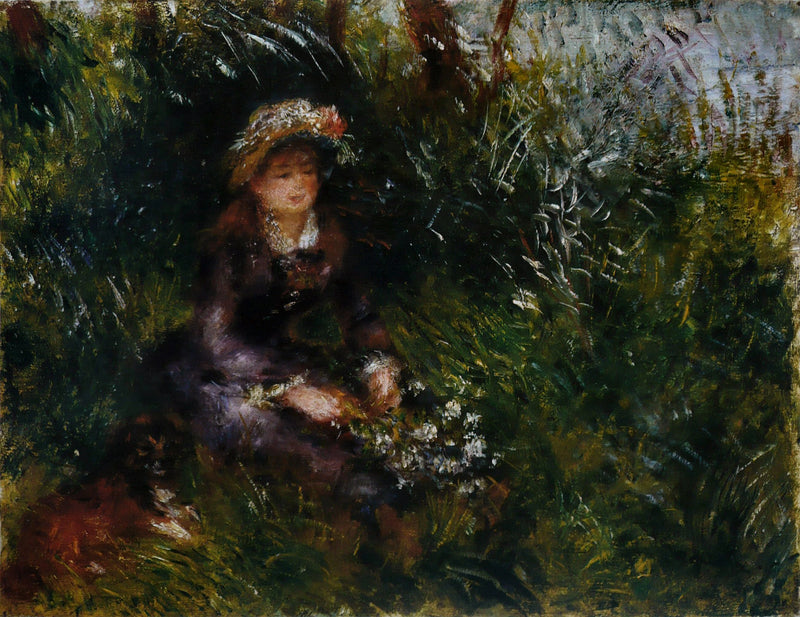 Madame Renoir with Dog - Pierre-Auguste Renoir