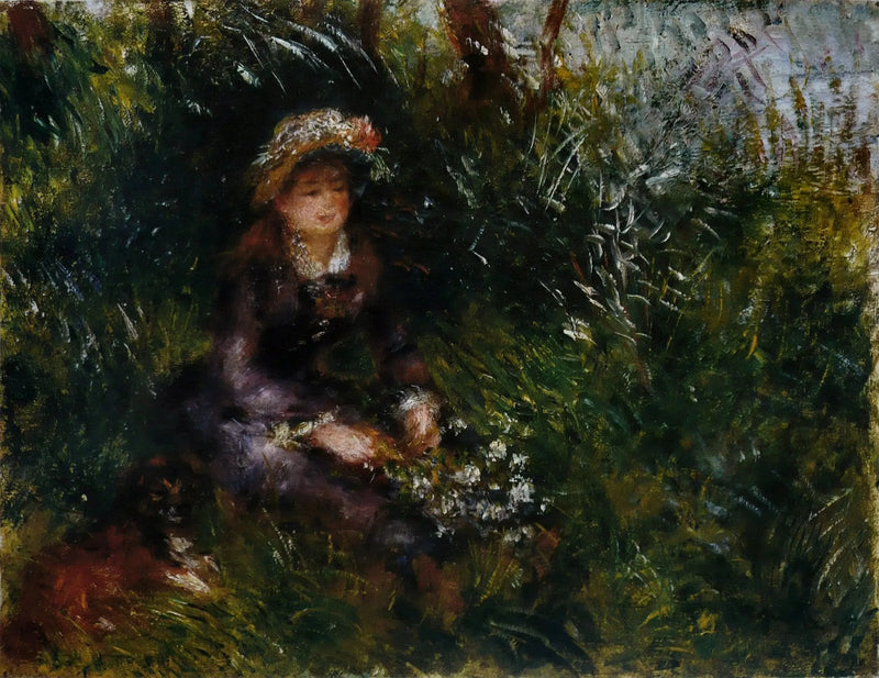 Madame Renoir with Dog - Pierre-Auguste Renoir