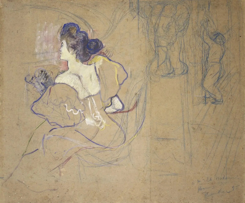 Madame Thadée Natanson (Misia Godebska, 1872-1950) at the Theatre - Henri de Toulouse-Lautrec