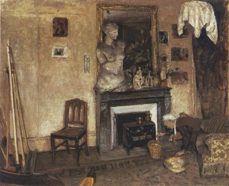 Madame Vuillard lights the mirror - Édouard Vuillard