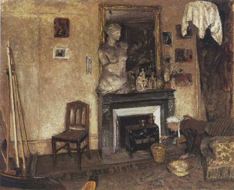 Madame Vuillard lights the mirror - Édouard Vuillard
